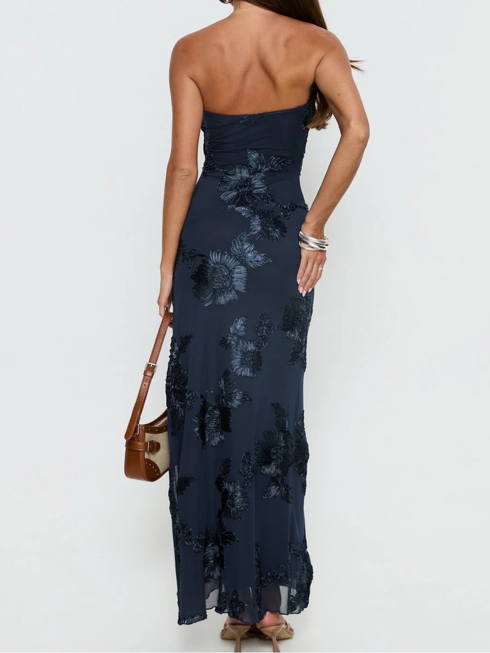 Princess Polly Maribeth Strapless Floral Maxi Dress Navy - Picture 5 of 5